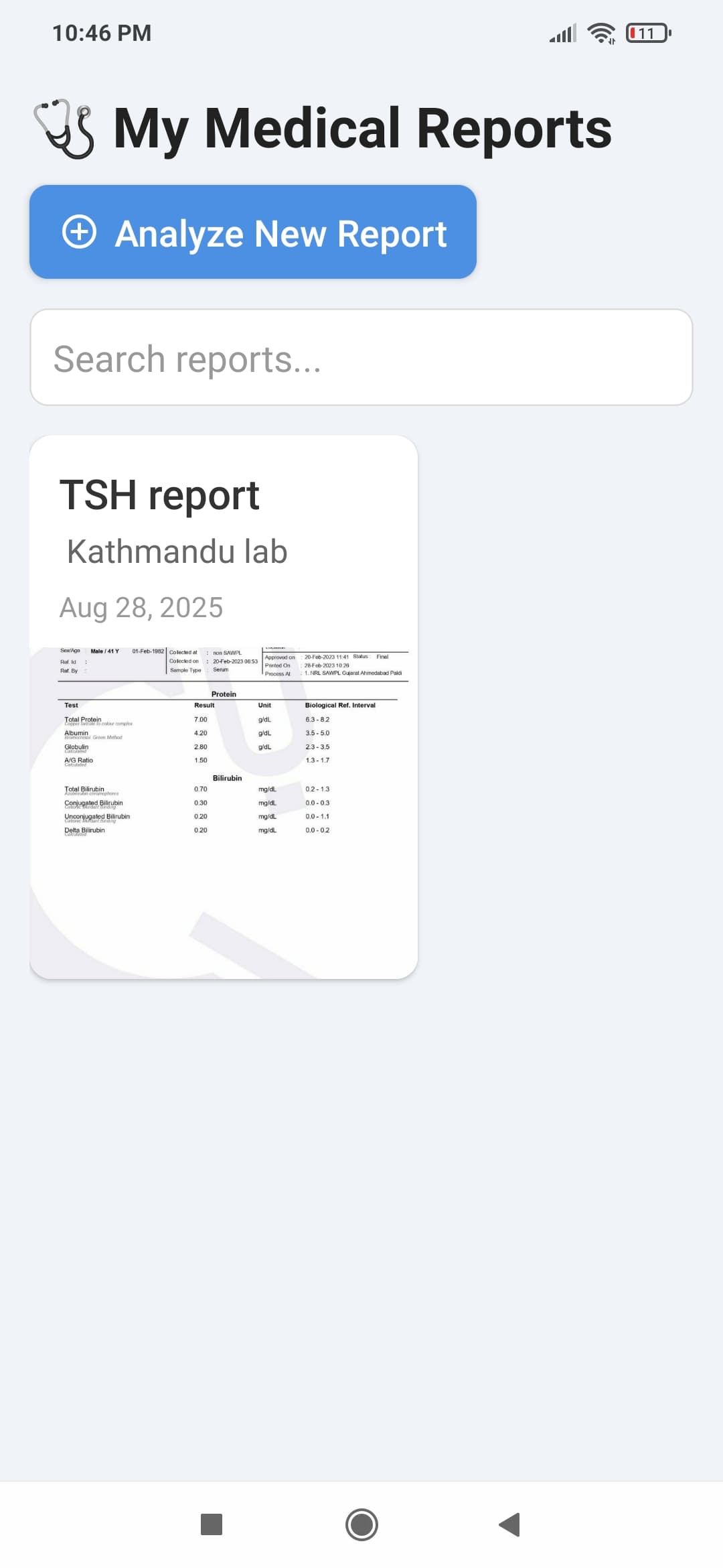 Lab report analysis